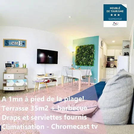Les Nereides - T3 A 50m De La - Clim - Terrasse & Bbq - Wifi/netflix